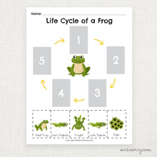 Load image into Gallery viewer, Life Cycle of a Frog Matching Printable Worksheet | Mrs. Merry Printables