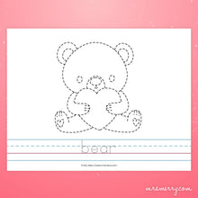 Load image into Gallery viewer, Tracing Worksheets | Valentine&#39;s Day Printable | Tracing Practice
