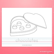 Load image into Gallery viewer, Tracing Worksheets | Valentine&#39;s Day Printable | Tracing Practice
