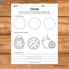 Load image into Gallery viewer, 16 Shape Tracing Worksheets | Shape Printables Bundle