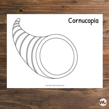 Load image into Gallery viewer, Cornucopia Printable | Cut & Paste Cornucopia Craft