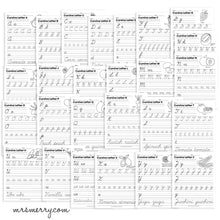 Load image into Gallery viewer, 26 Cursive Handwriting Worksheets - A thru Z - Fruits & Vegetables Themed