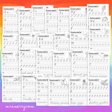 Load image into Gallery viewer, 26 Cursive Handwriting Worksheets - A thru Z - Fruits & Vegetables Themed