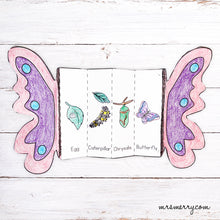 Load image into Gallery viewer, Foldable Butterfly Life Cycle Printable