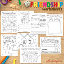 Load image into Gallery viewer, Friendship Worksheets & Coloring Pages Bundle