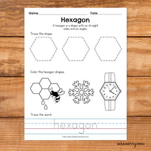 Load image into Gallery viewer, 16 Shape Tracing Worksheets | Shape Printables Bundle