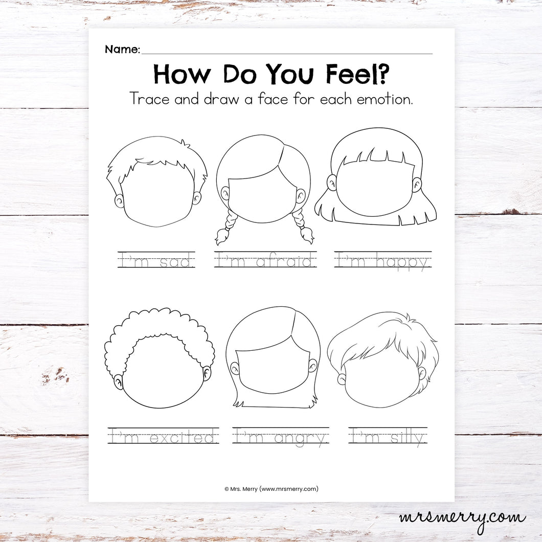 How Do You Feel Worksheet for Kids | Emotional Skills
