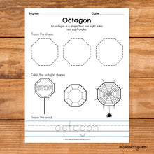 Load image into Gallery viewer, 16 Shape Tracing Worksheets | Shape Printables Bundle
