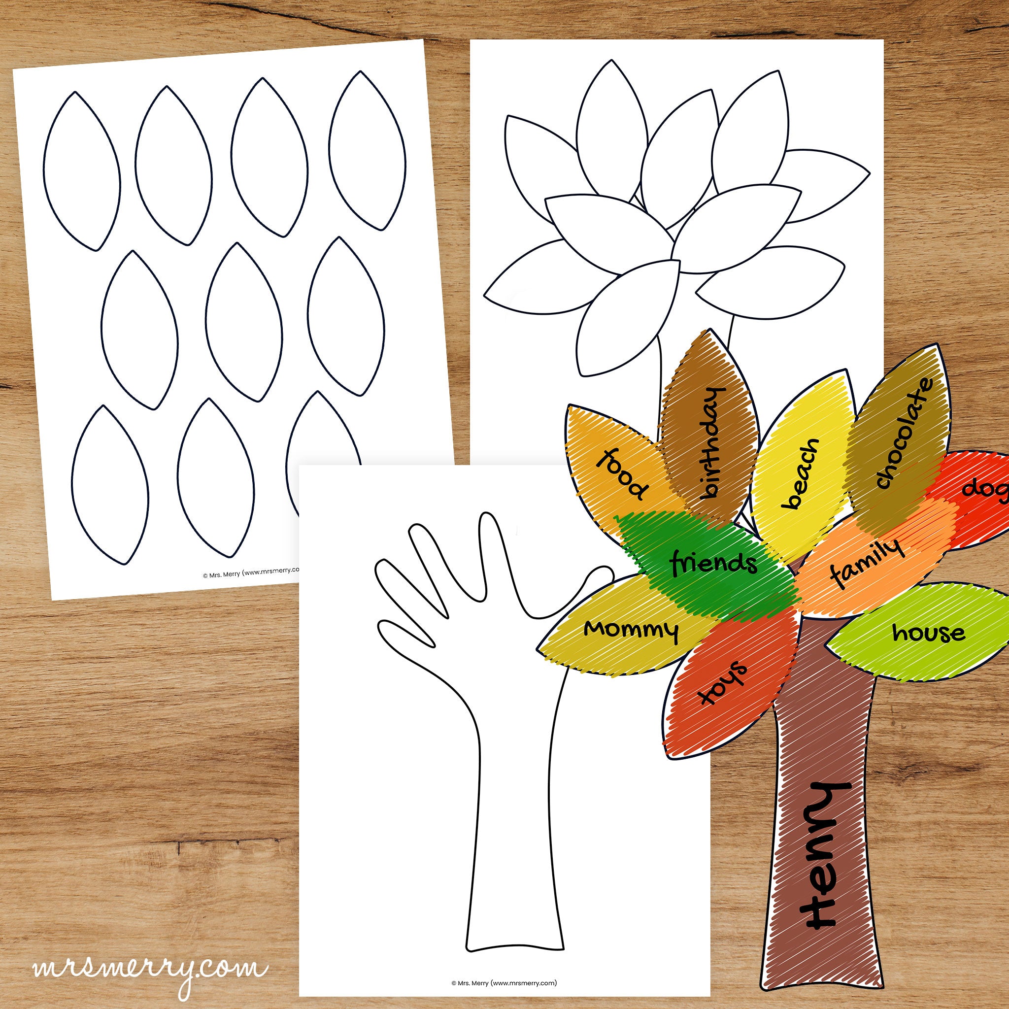 Printable Tree With Leaves Template