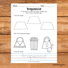 Load image into Gallery viewer, 16 Shape Tracing Worksheets | Shape Printables Bundle
