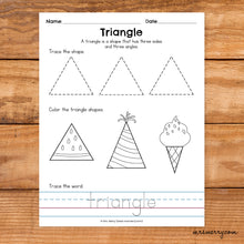 Load image into Gallery viewer, 16 Shape Tracing Worksheets | Shape Printables Bundle