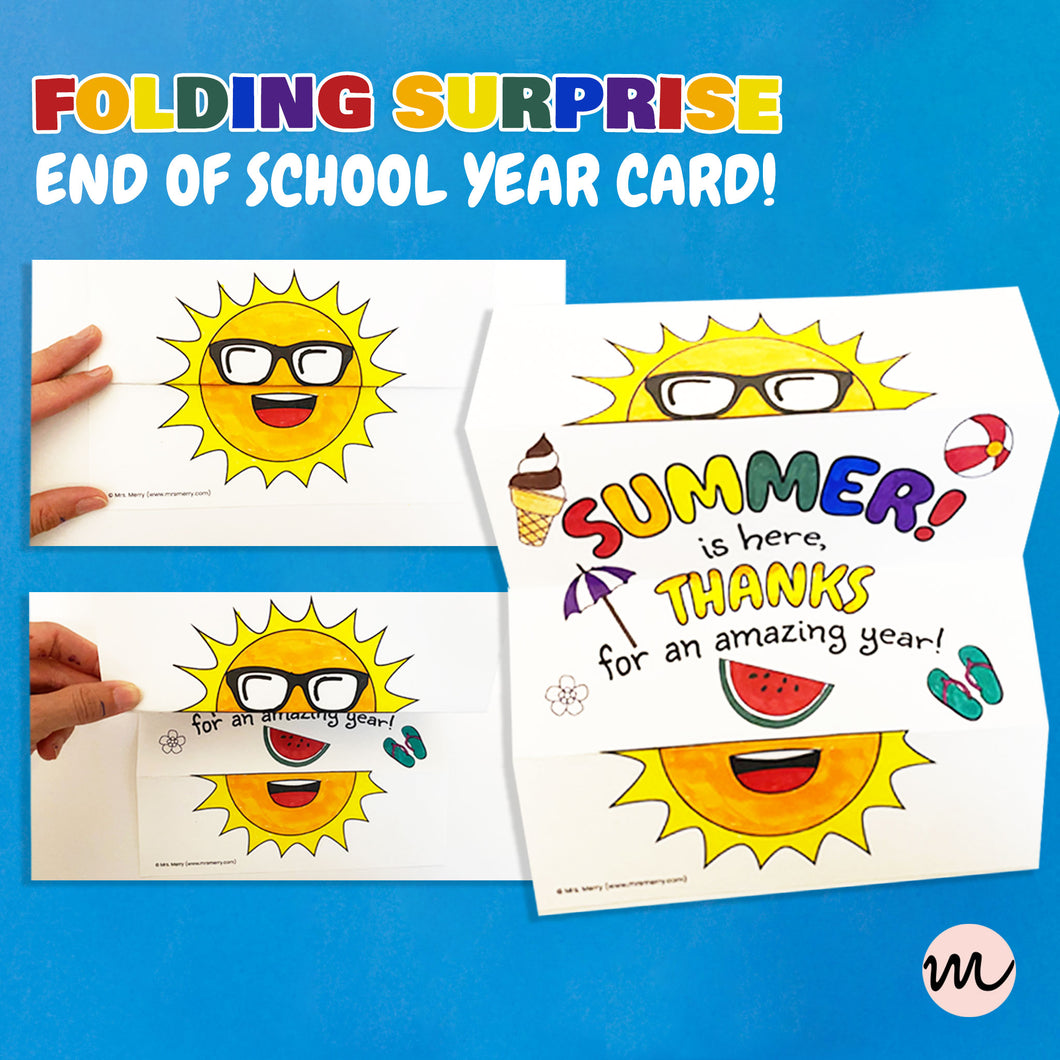 Folding Surprise End of School Year Card