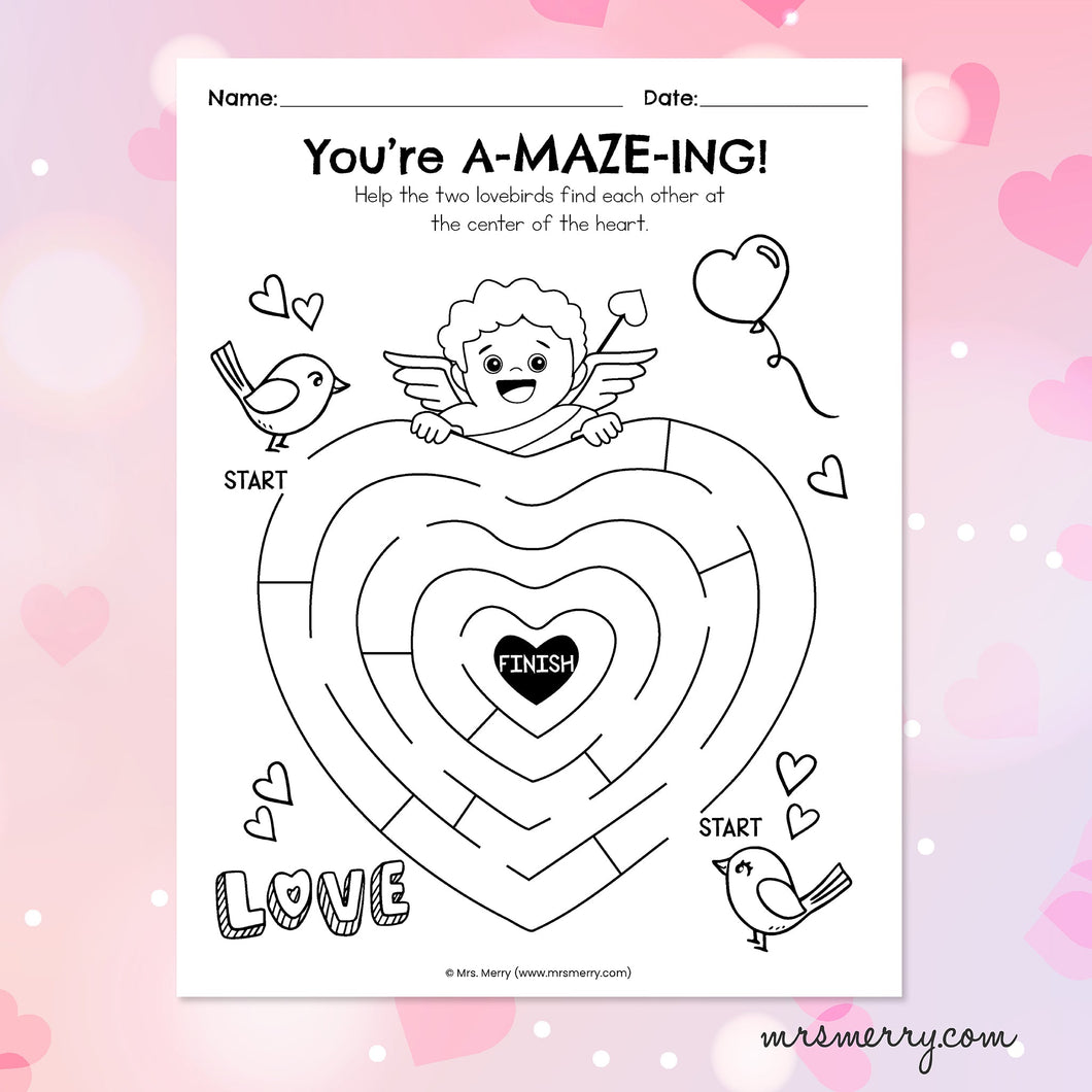You are Amazing Heart Maze | Valentine's Day Printable
