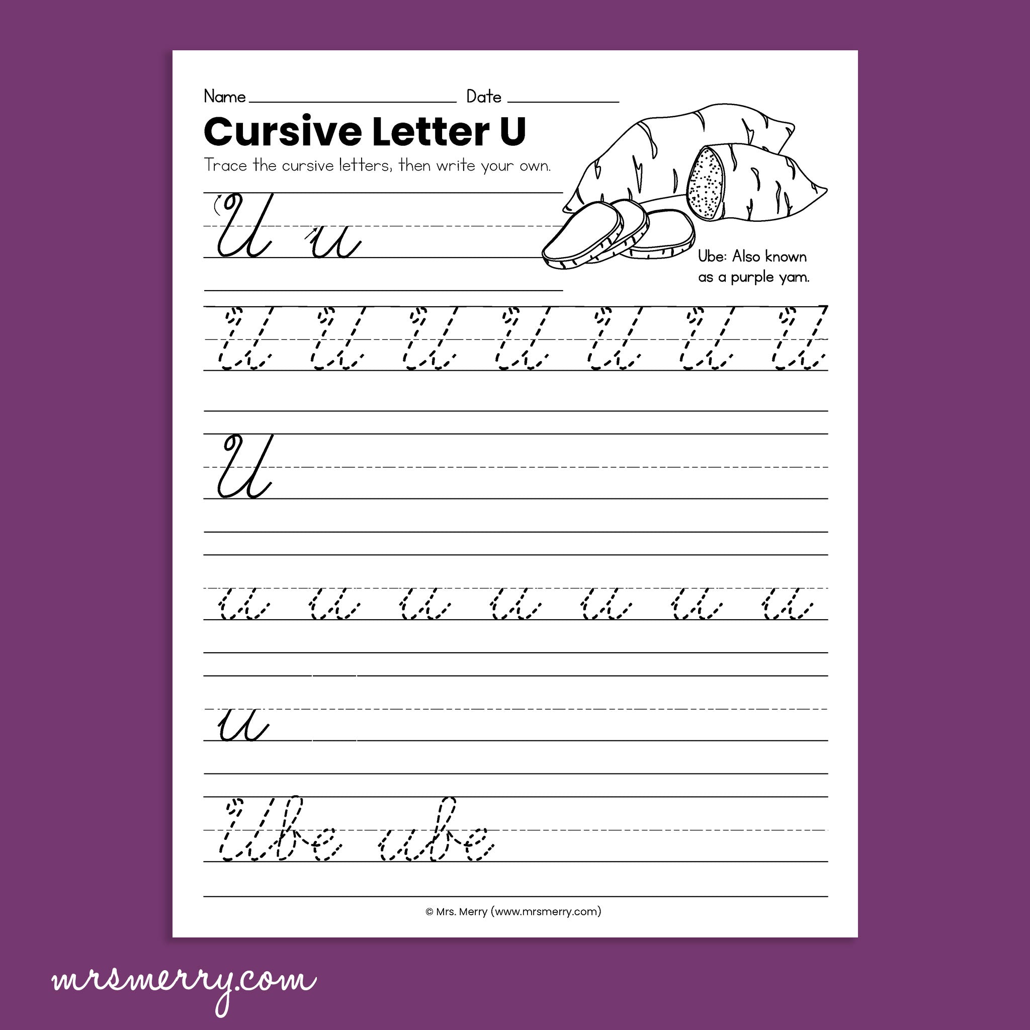 Printable Cursive Handwriting Sheets