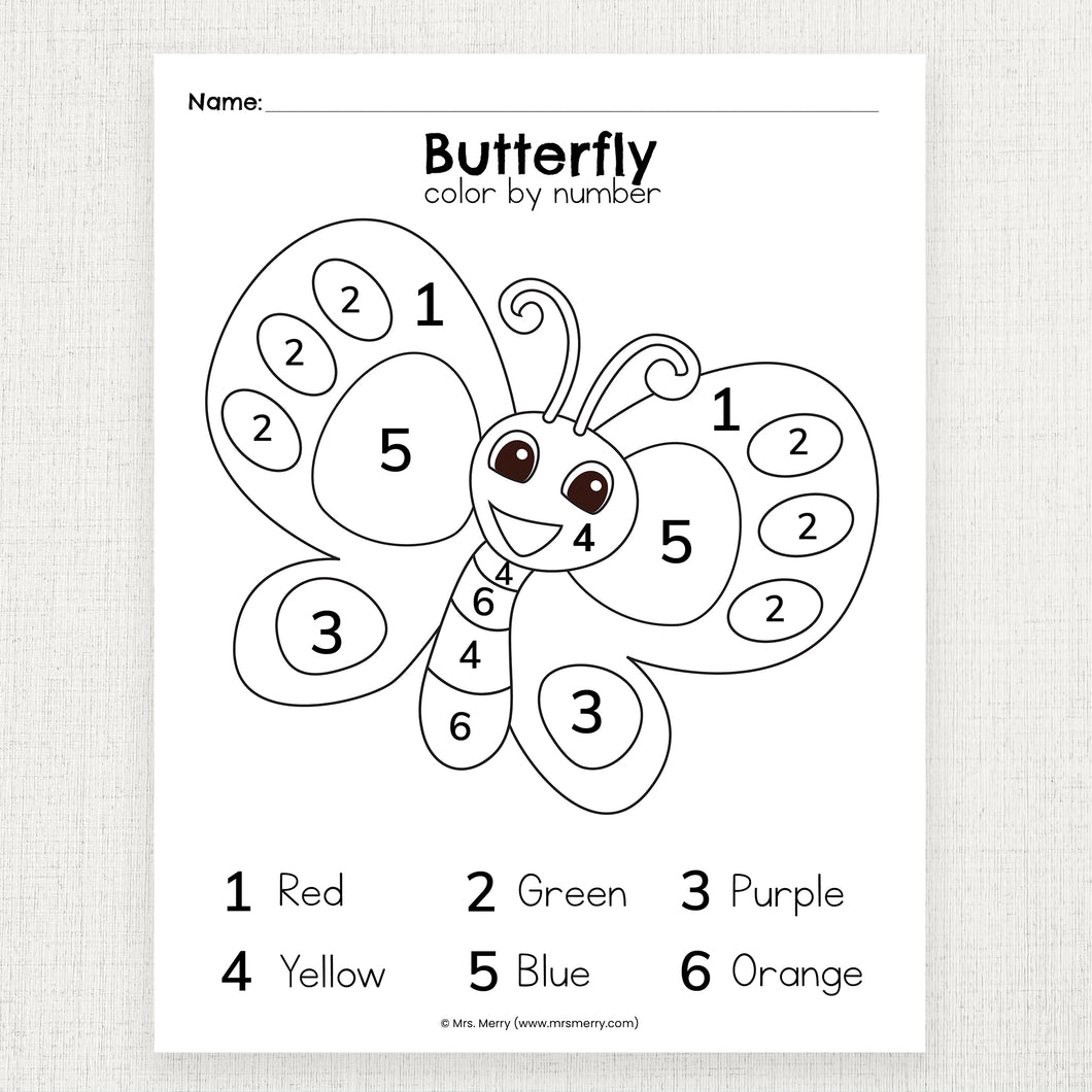 Color By Math Butterfly Butterfly Color By Number Printable – Mrs. Merry