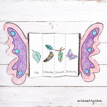 Load image into Gallery viewer, Foldable Butterfly Life Cycle Printable
