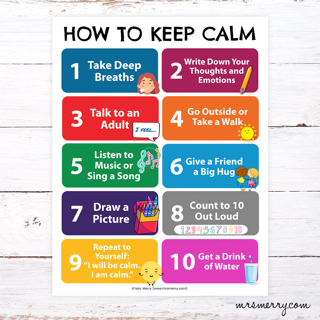 How to Keep Calm Sign | Emotional Skills