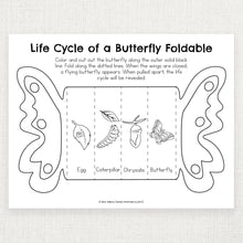 Load image into Gallery viewer, Foldable Butterfly Life Cycle Printable

