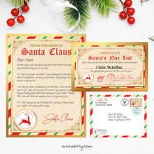 Load image into Gallery viewer, Editable Letter From Santa Claus | Printable Christmas Letter, Envelope, Nice Certificate
