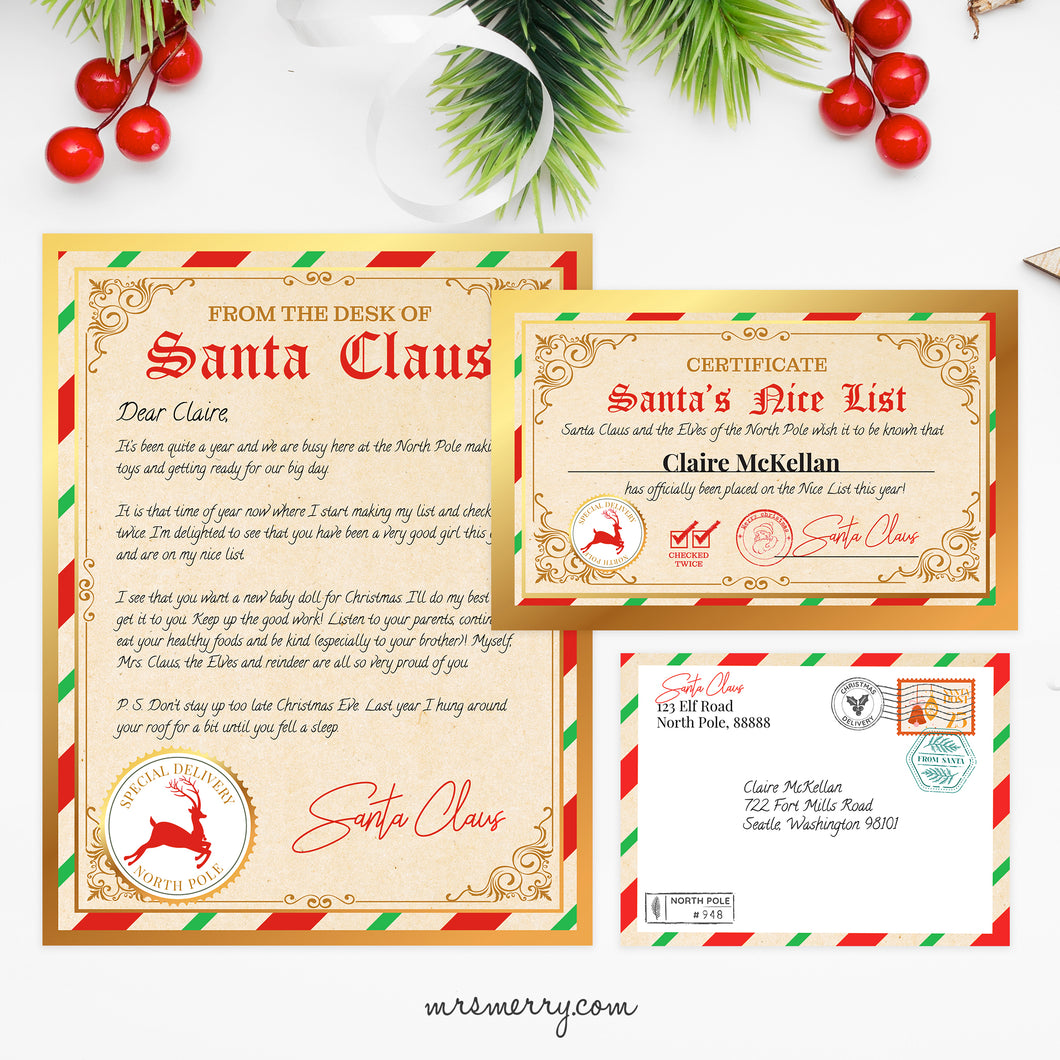 Editable Letter From Santa Claus | Printable Christmas Letter, Envelop – Mrs. Merry editable-letter-from-santa-claus-printable-christmas-letter-envelop-mrs-merry