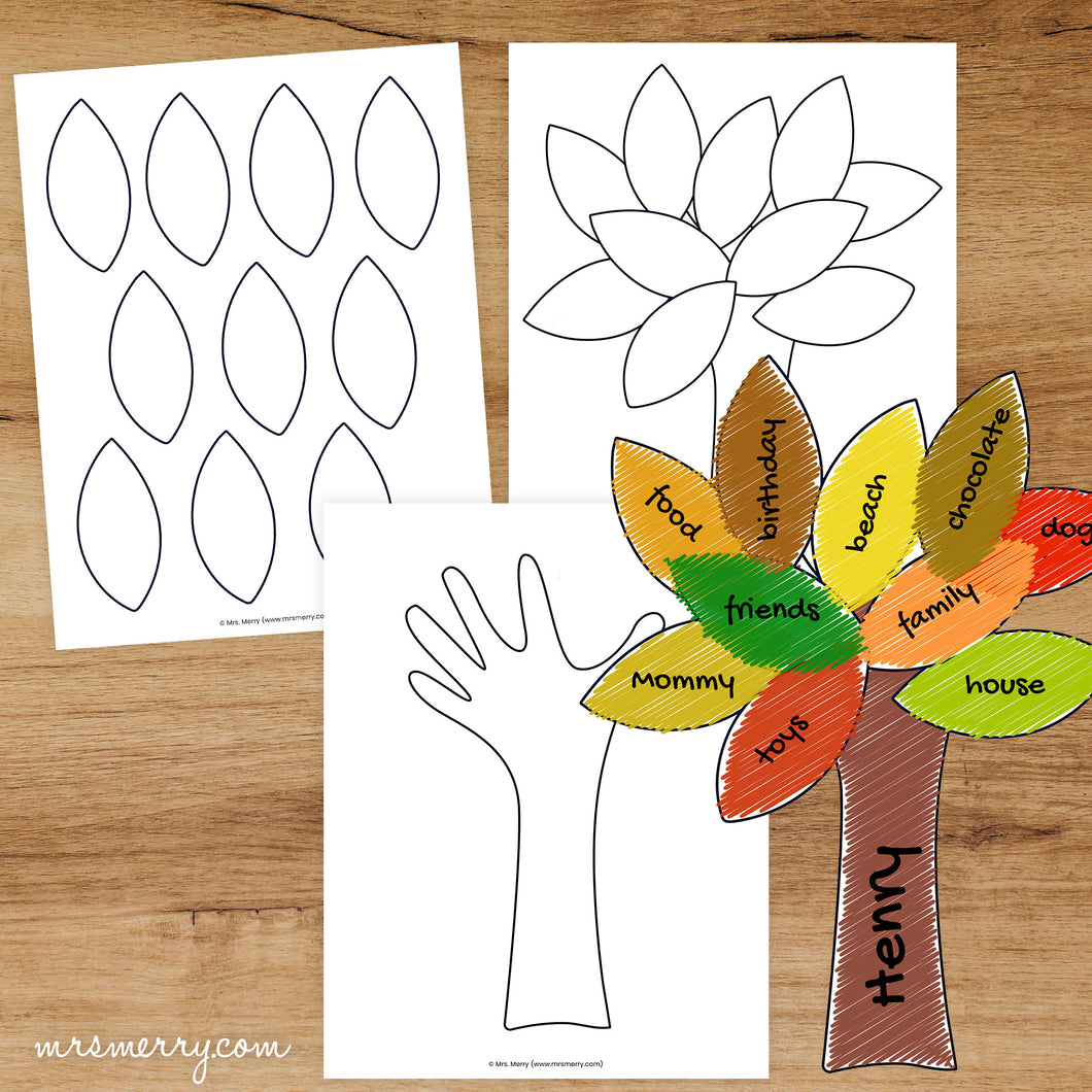 thankful-tree-printable-cut-paste-craft-mrs-merry for Free Printable Thankful Tree Leaf Template Thankful Tree Printable Cut & Paste Craft - Mrs. Merry for Free Printable Thankful Tree Leaf Template