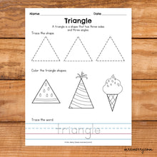 Load image into Gallery viewer, 16 Shape Tracing Worksheets | Shape Printables Bundle
